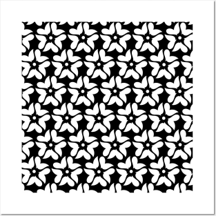 Black and white flower pattern Posters and Art